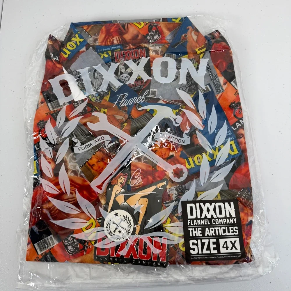 Dixxon Flannel Company The Articles Party Button Up Shirt Mens 4X Multicolor NWT - Picture 2 of 10